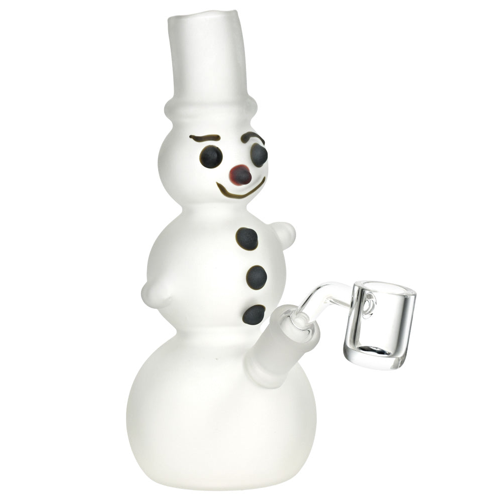 Frosted Snowman Glass Dab Rig