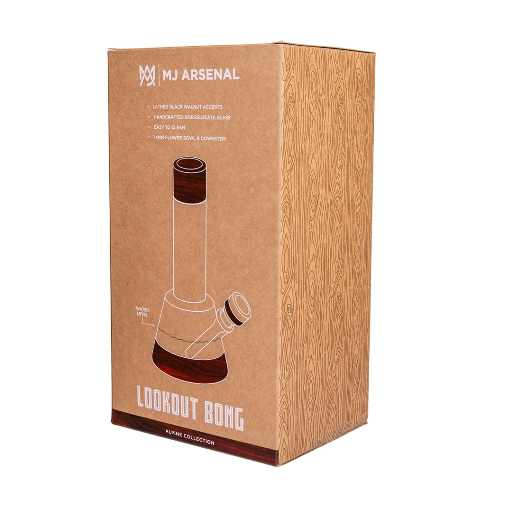 MJ Arsenal Alpine Lookout Water Pipe retail packaging box with product illustration