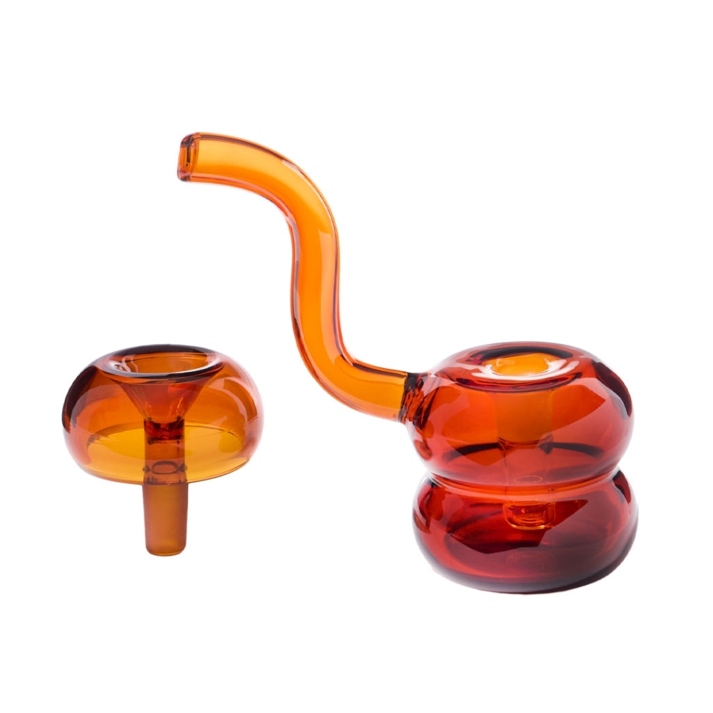 NWTN Home Bolla Bubbler in amber disassembled, showing bubbler core and 14mm bowl