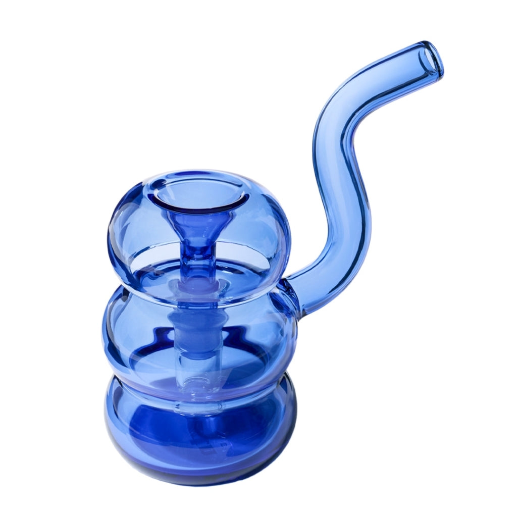NWTN Home Bolla Bubbler in blue borosilicate glass with stacked bubble design