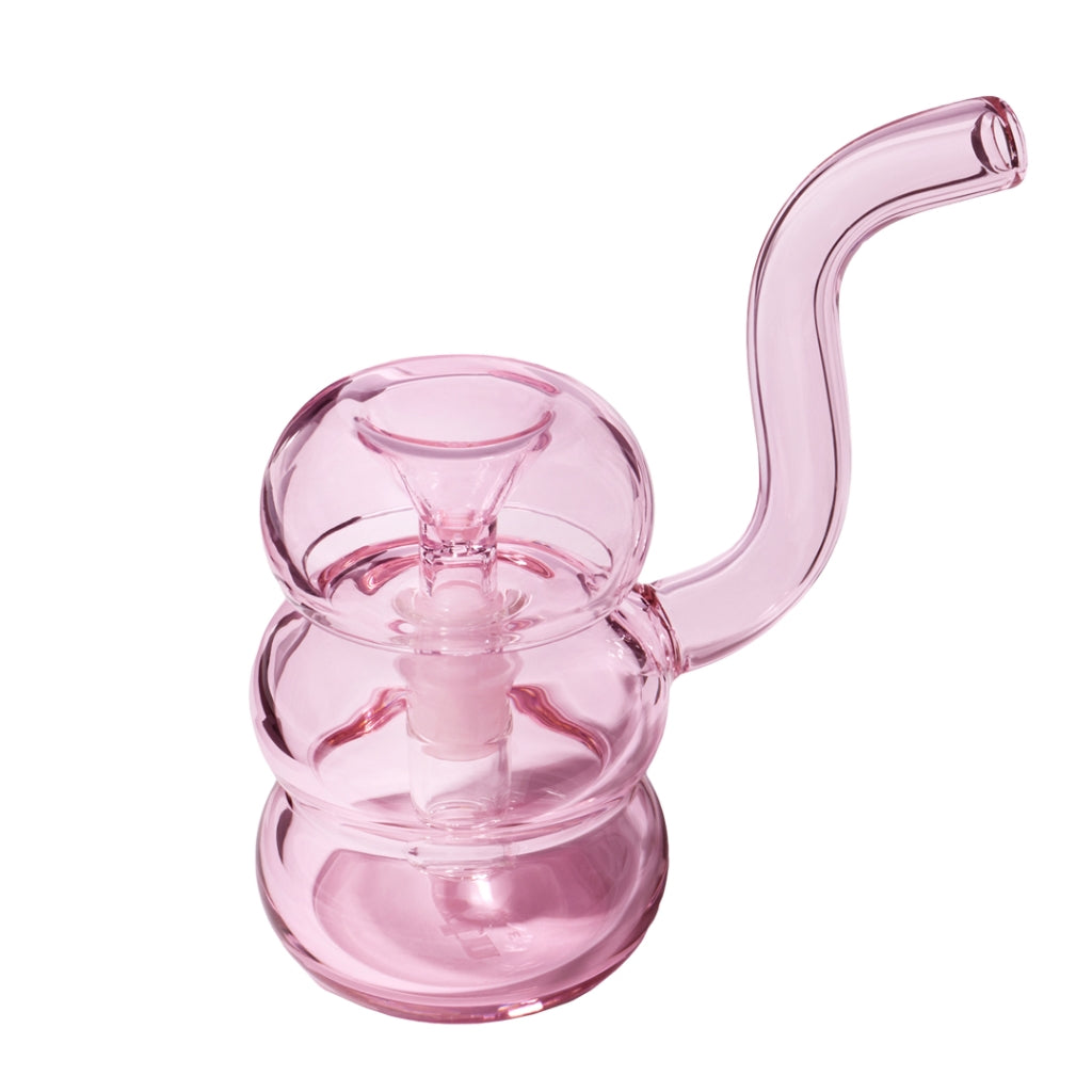 NWTN Home Bolla Bubbler in pink borosilicate glass with stacked bubble design