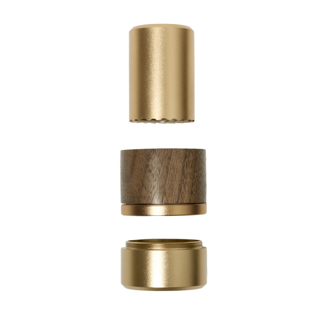 NWTN Home Mortar & Pestle Grinder parts stacked vertically, showing all four pieces separated