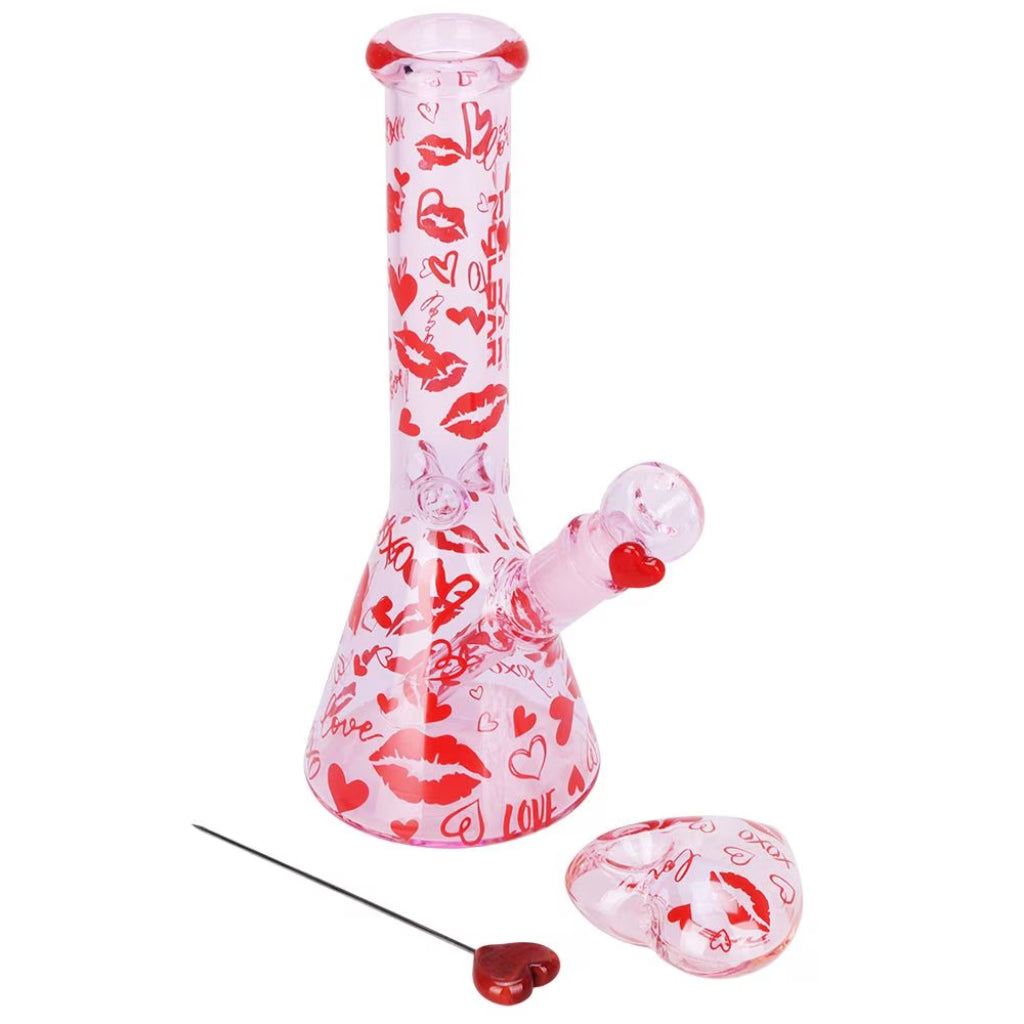 Pulsar Valentine's XOXO Beaker Bong & Hand Pipe Set