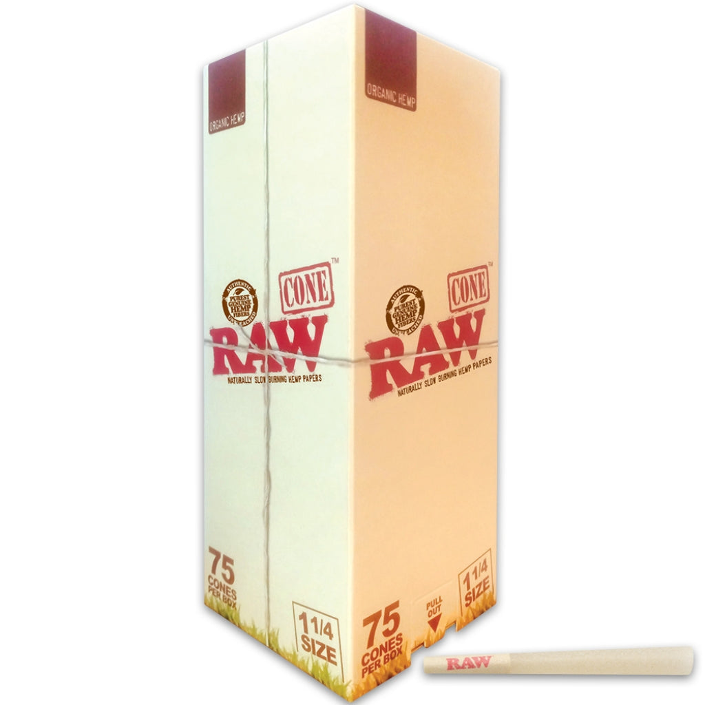 RAW Organic Hemp Cones 75ct Box