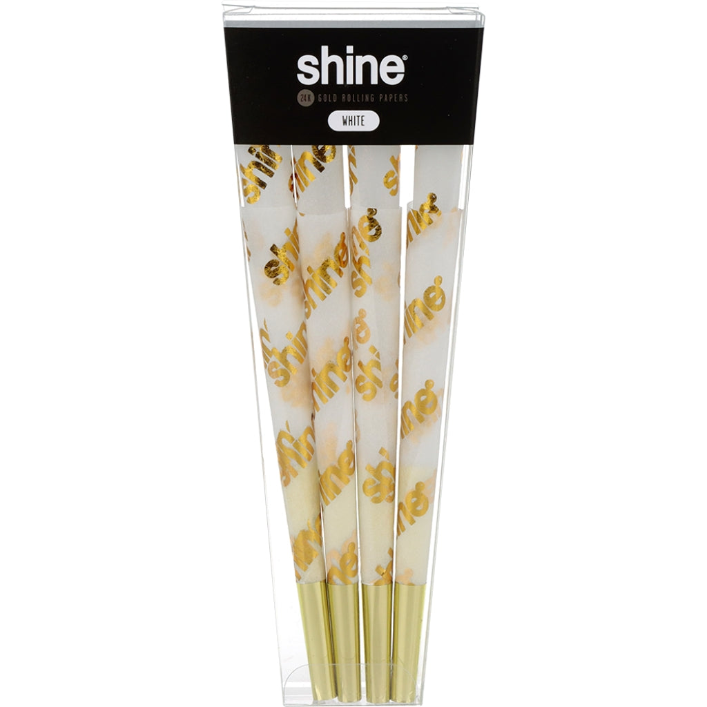 Shine White 24k Gold King Size Cones