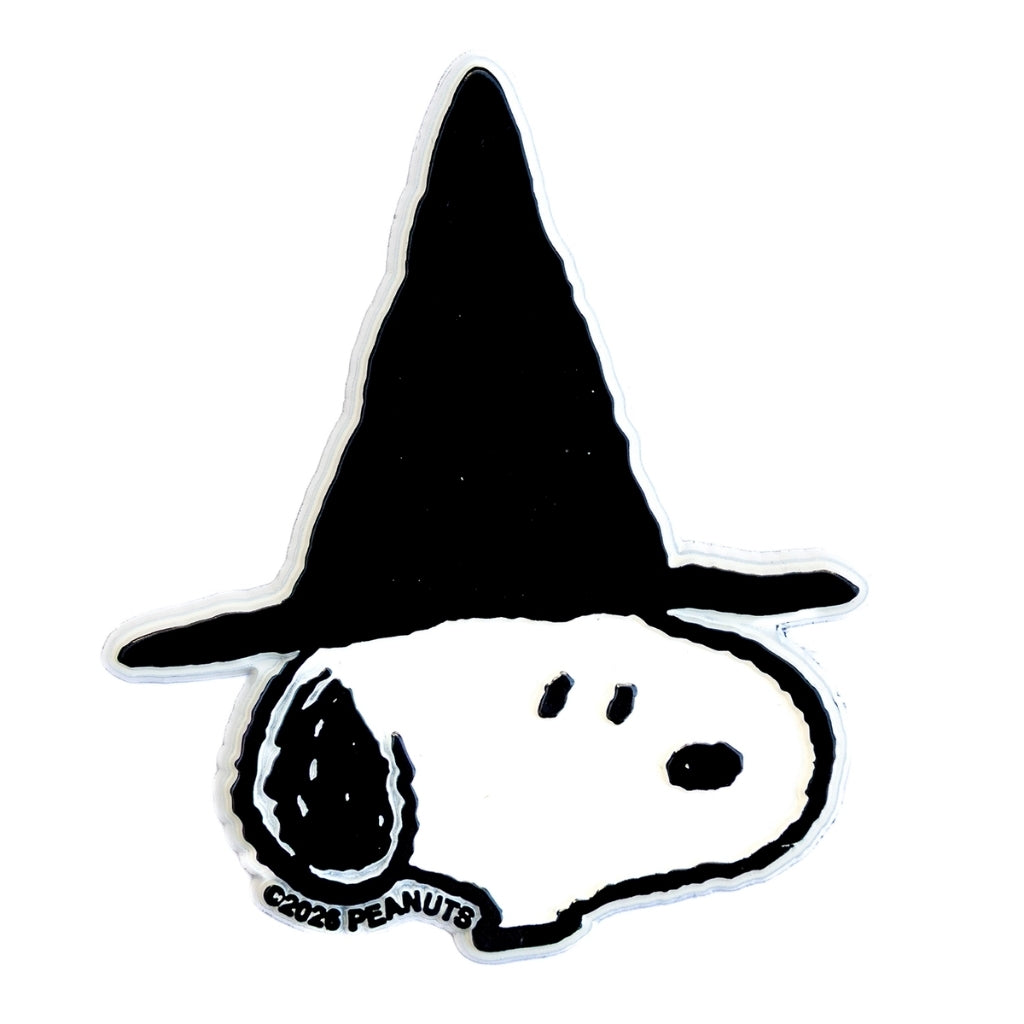 Peanuts Snoopy Witch Halloween fridge magnet by Three Potato Four, Snoopy wearing a black witch hat in molded rubber