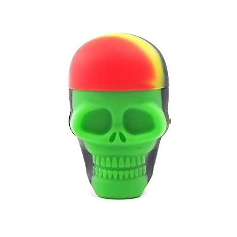 10pcs/Set, 3ml Silicone Containers, Skull Silicone Container For Wax,  Mexico Mini Skull Shape Silicone Storage Jar, Smoking Accessaries