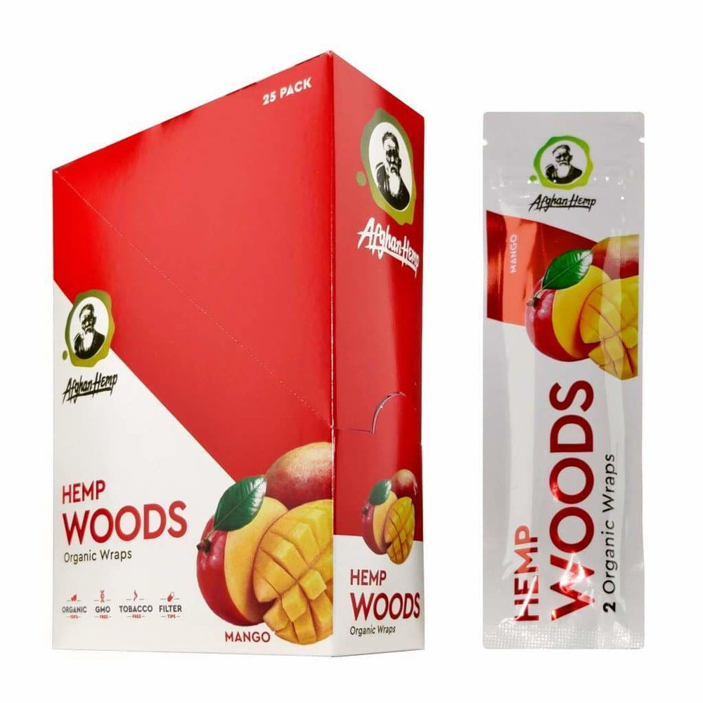 AFGHAN HEMP WOODS ORGANIC WRAPS 25PK - MANGO