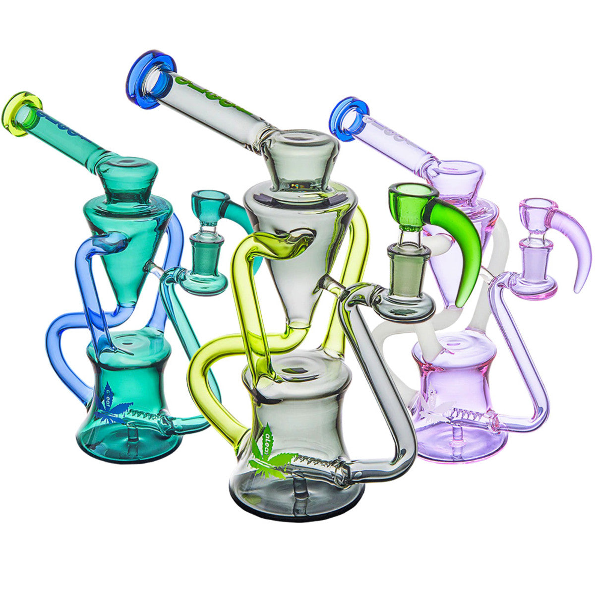 aleaf apollo recycler dab rig glass water pipe colors