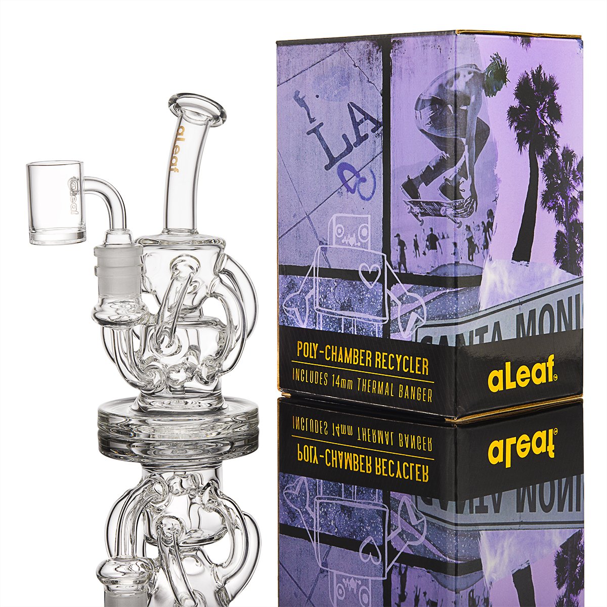 aleaf poly chamber recycler dab rig 14mm thermal quartz banger