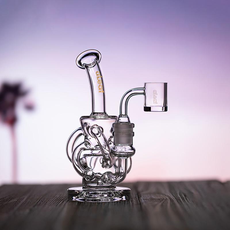 aleaf poly chamber recycler glass dab rig 14mm