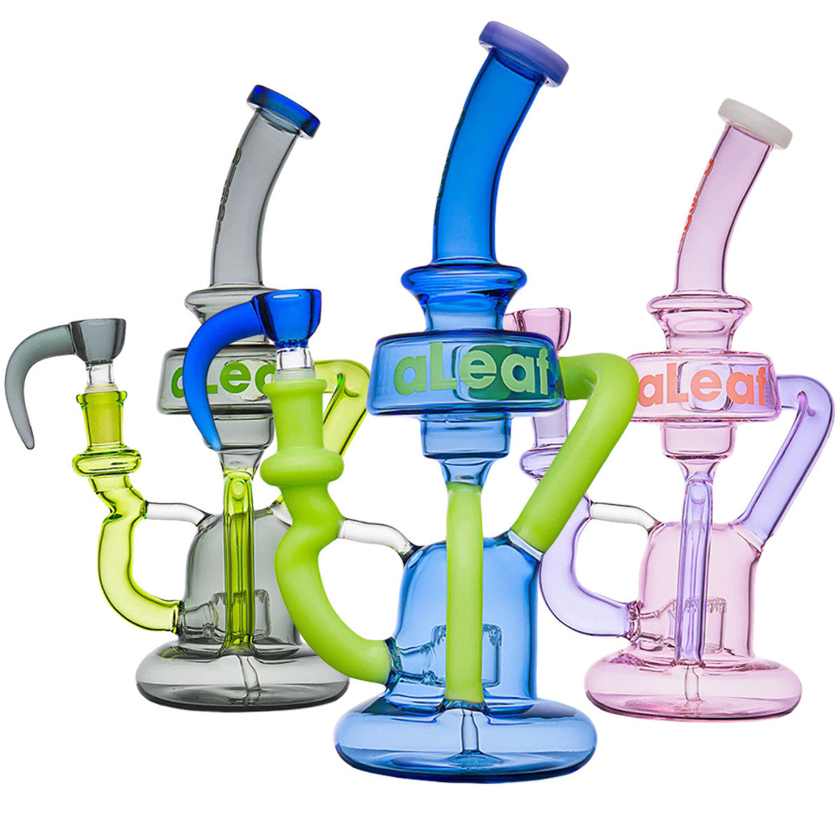 aleaf zeus recycler dab rig glass water pipe colors