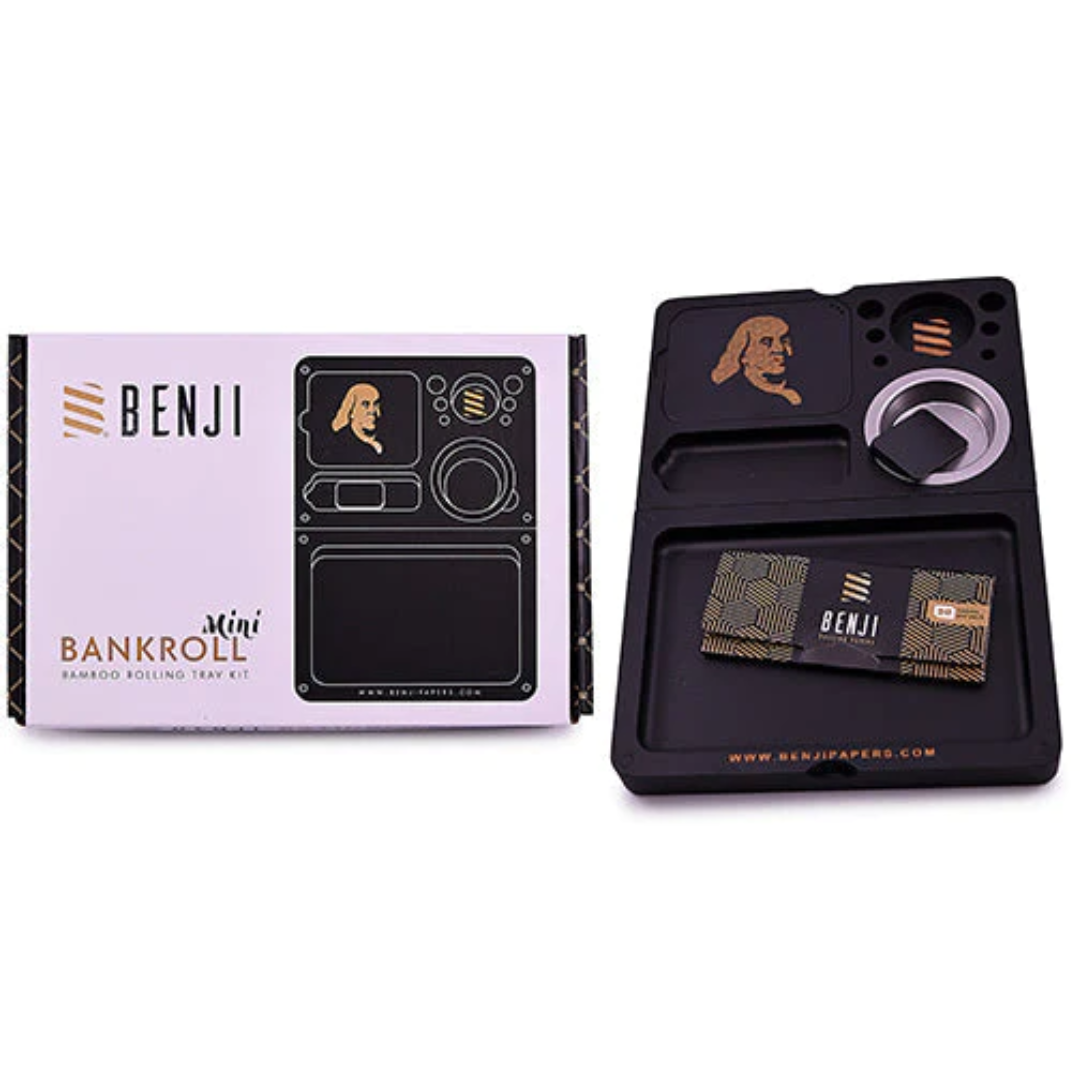 benji bankroll mini bamboo rolling tray kit