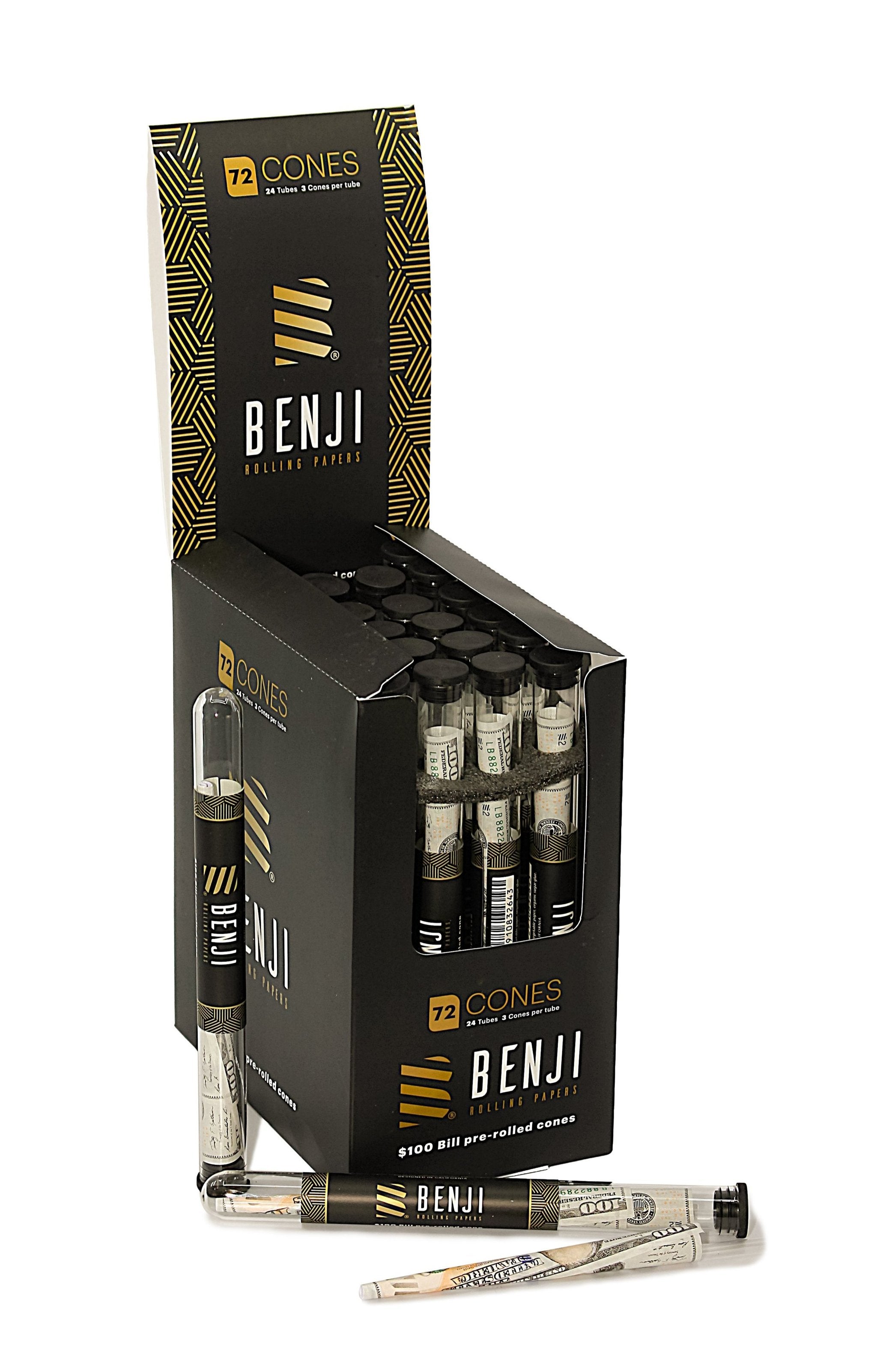 benji papers pre rolled cones box