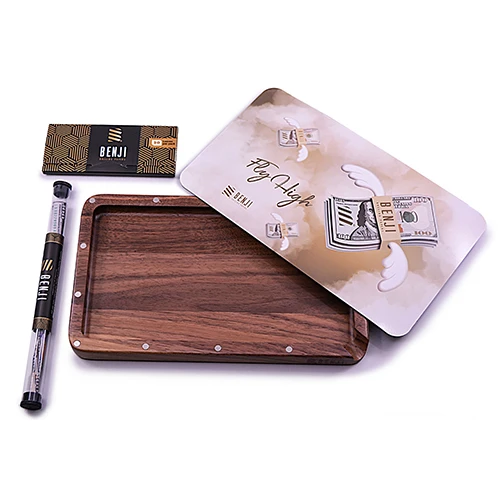 benji papers walnut rolling tray kit fly high