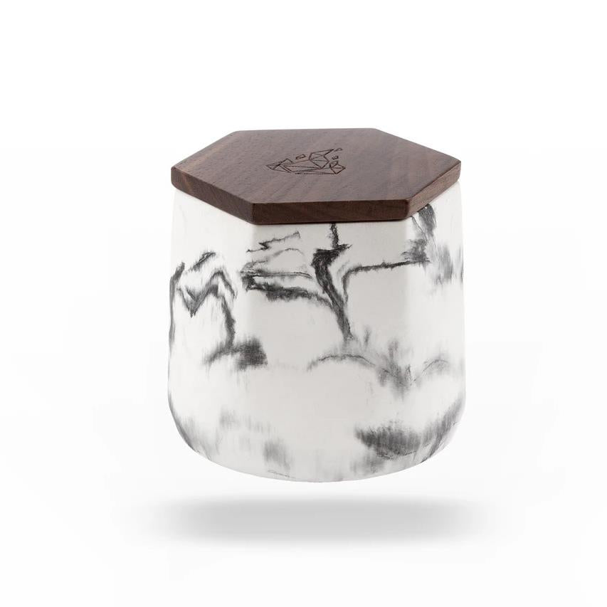 brnt designs malua ceramic stash jar marble white