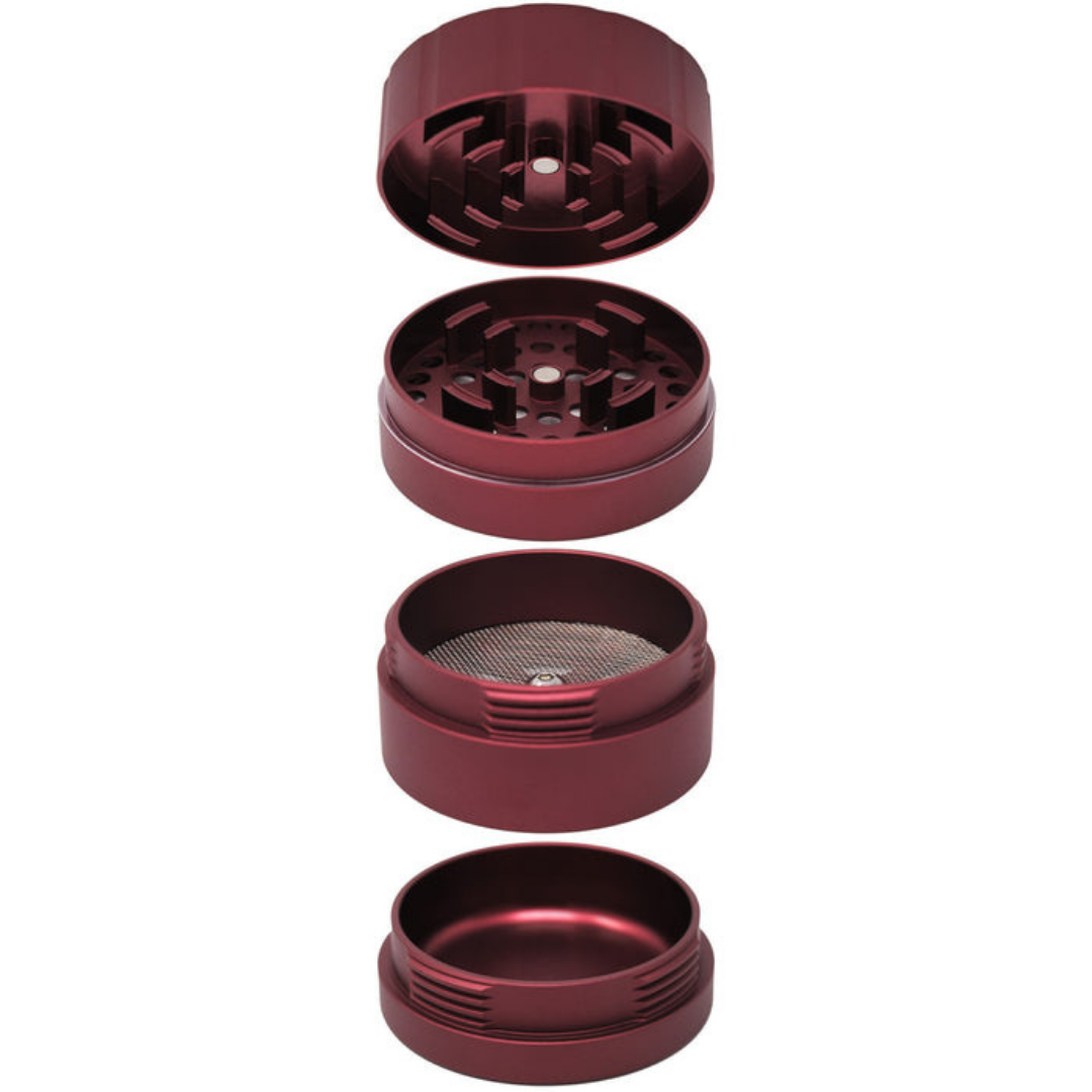cali crusher homegrown 4 piece herb grinder red