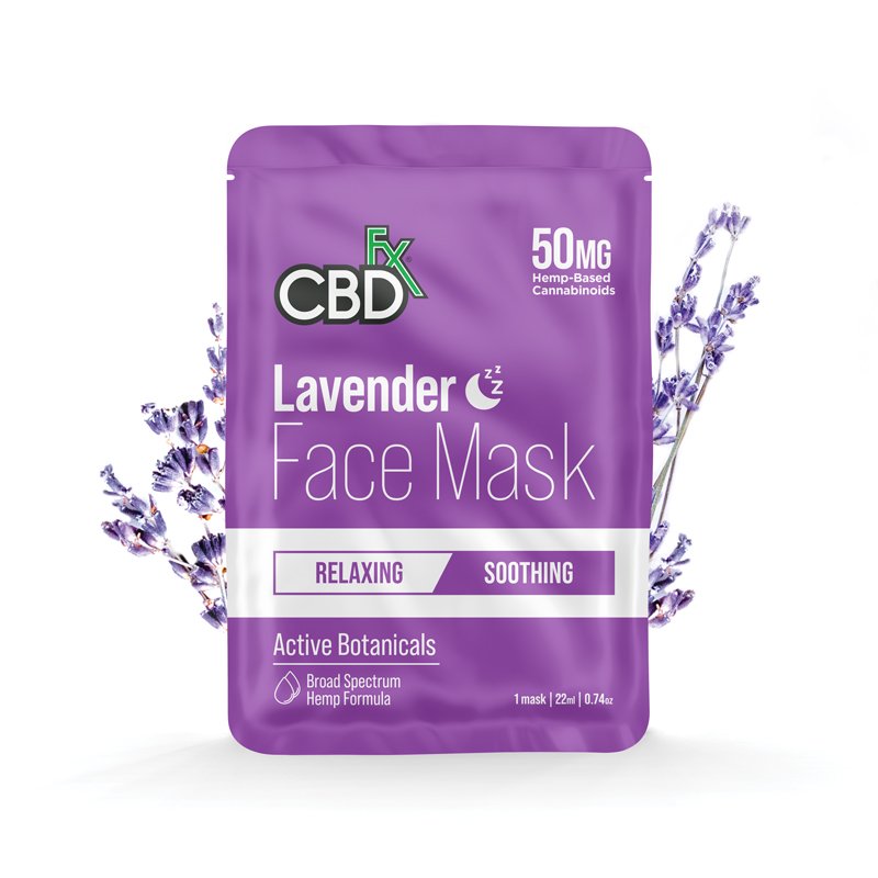 cbdfx cbd face mask lavender soothing relaxing 50mg