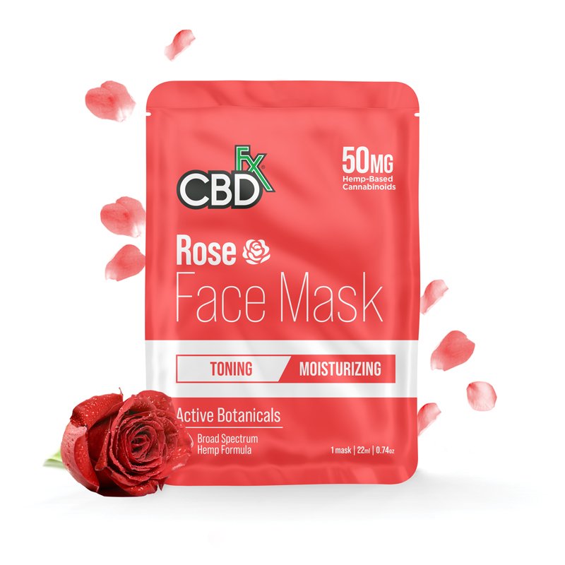 cbdfx cbd face mask rose moisturizing toning 50mg