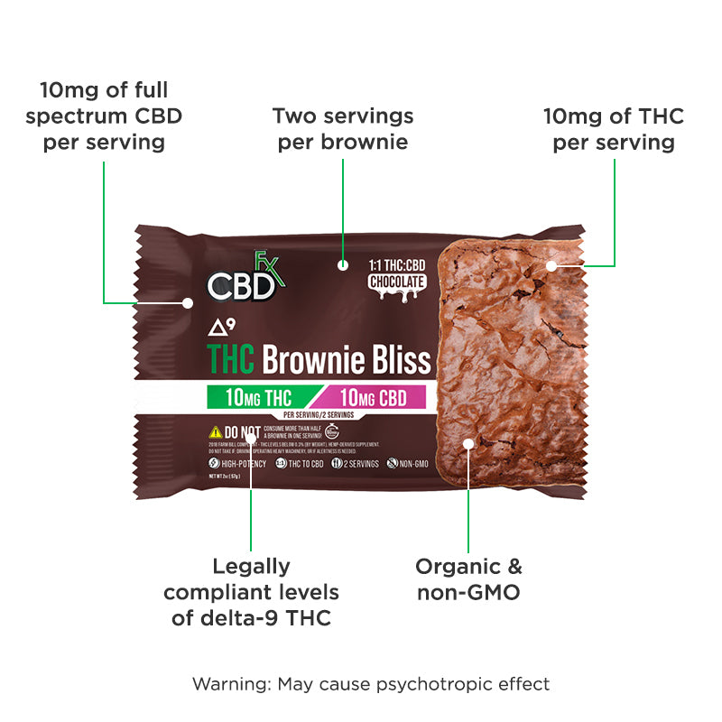 CBDfx Delta-9 THC Brownie Bliss CBD Edible