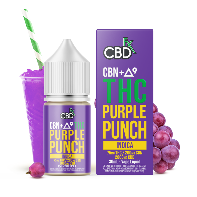 CBDfx Delta9 THC Vape Juice Purple Punch BOOM