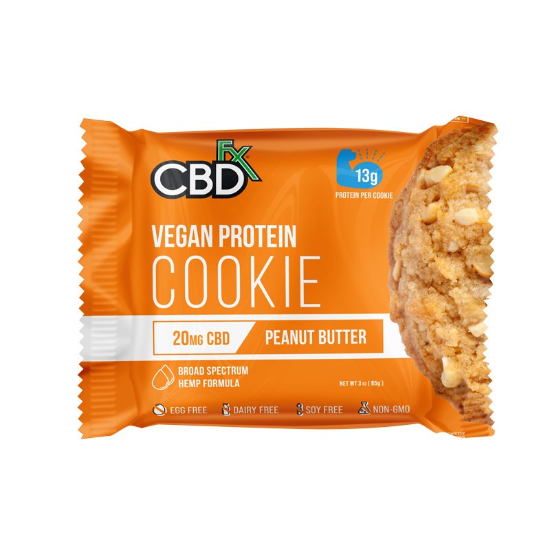 CBDfx Vegan Protein CBD Cookie - Peanut Butter