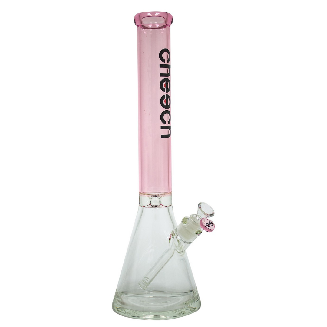 cheech glass 18 inch 7mm beaker water pipe bong pink