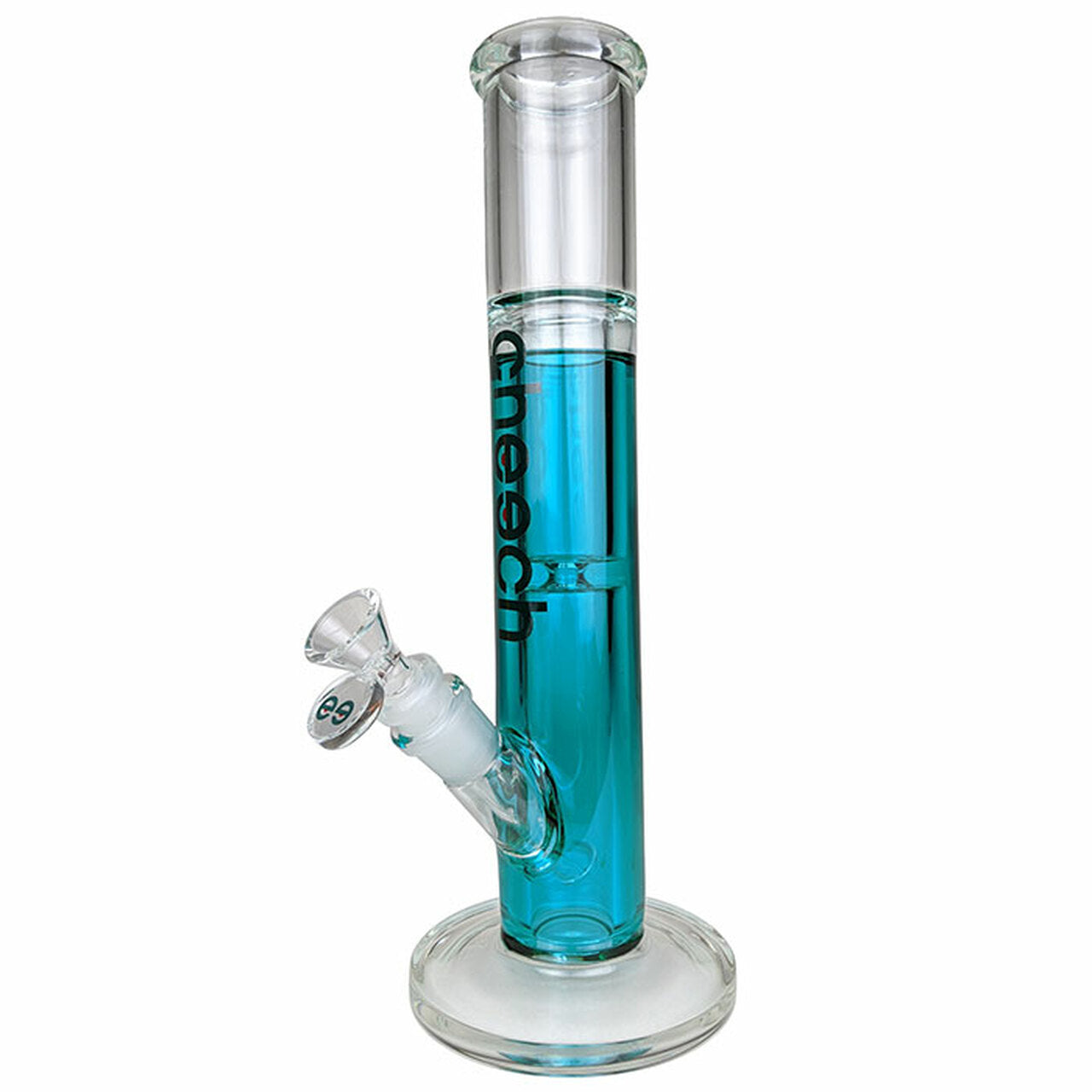 cheech glass glycerin straight water pipe blue teal