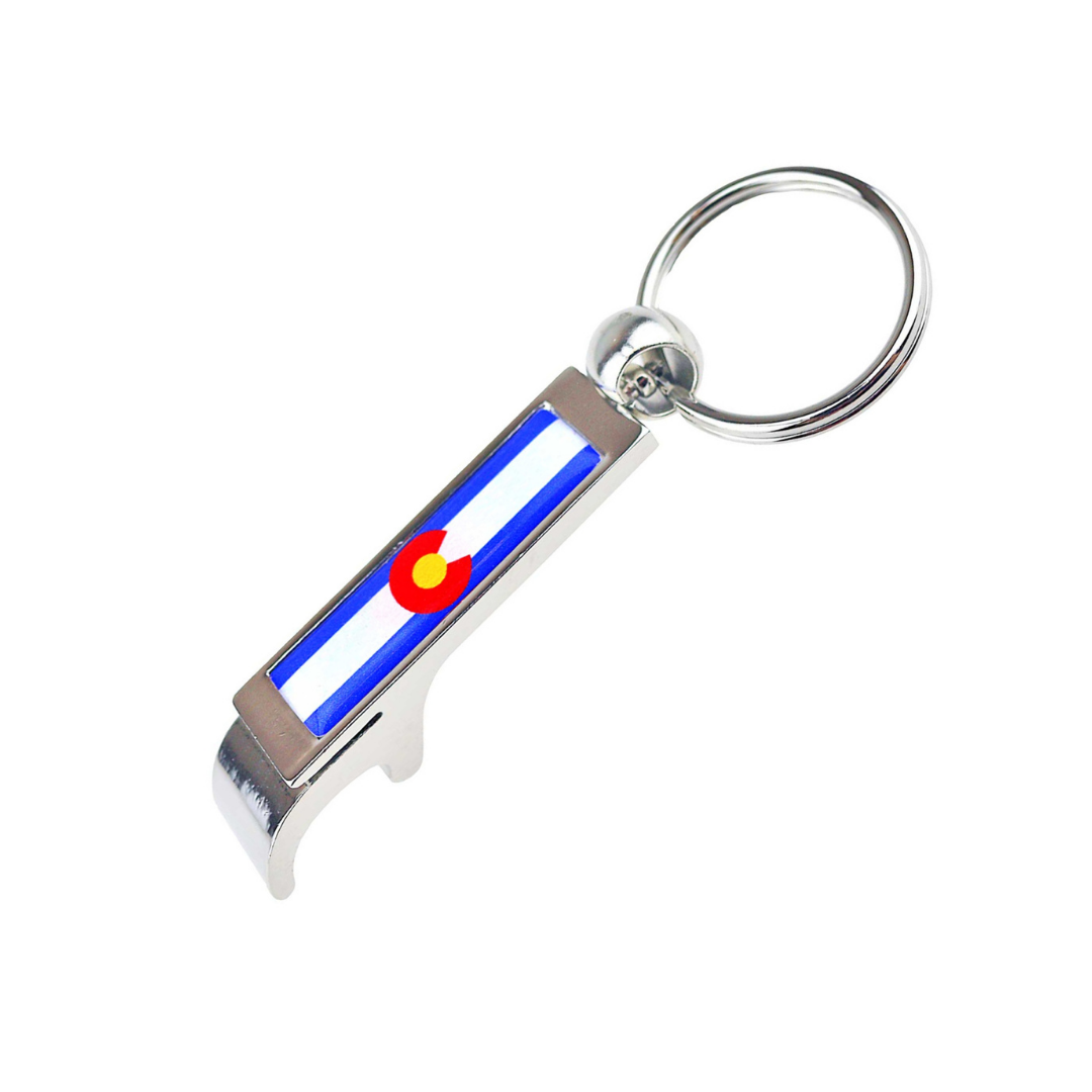 colorado flag bottle opener keychain