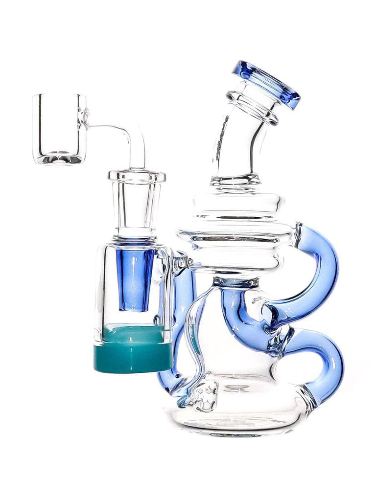 Crystal Glass 6" Mini Recycler Rig - Blue