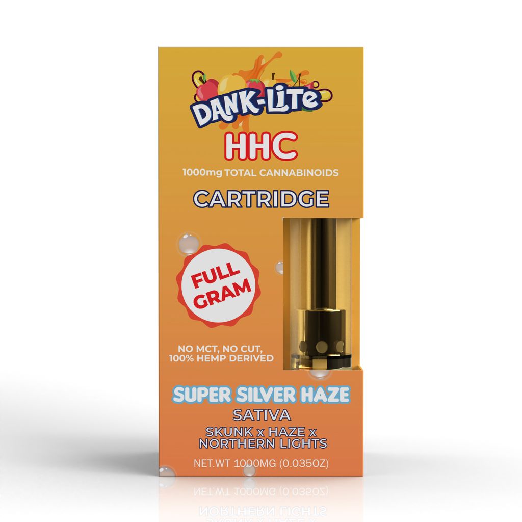 dank lite hhc super silver haze 1 gram vape cartridge