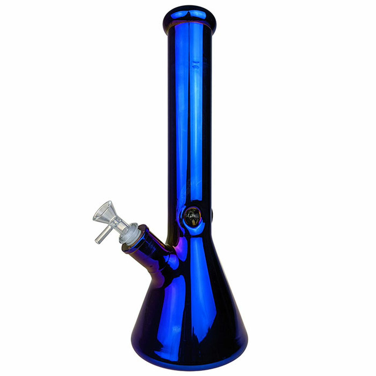 electroplated beaker bong water pipe blue 14 inch