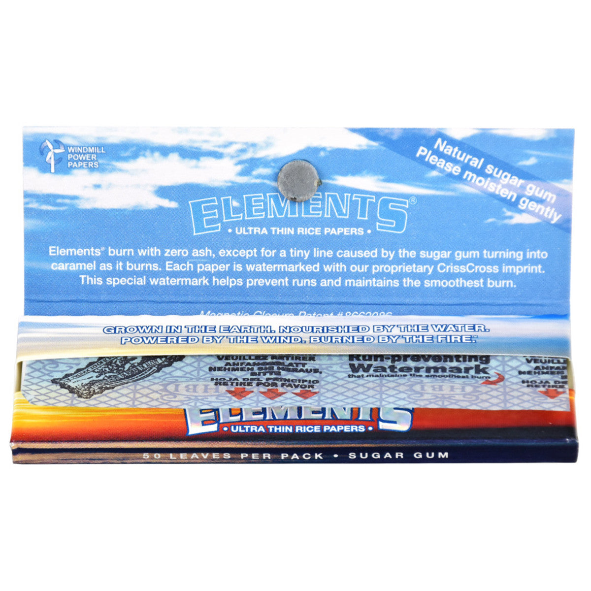 elements ultra thin rice rolling papers 1.25"