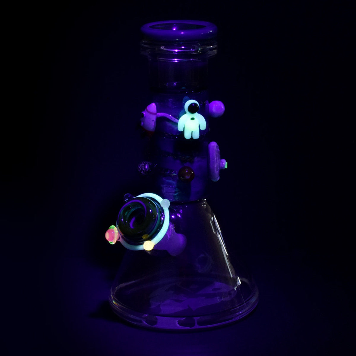 empire glassworks galaxy baby beaker water pipe uv glass bong