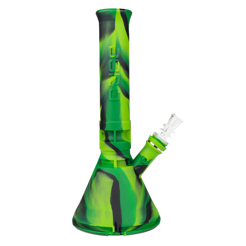 eyce silicone beaker bong jungle green