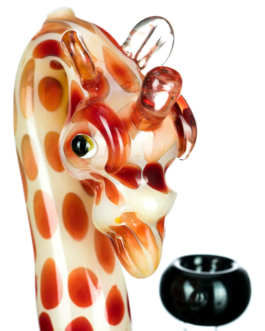giraffe face glass bong water pipe