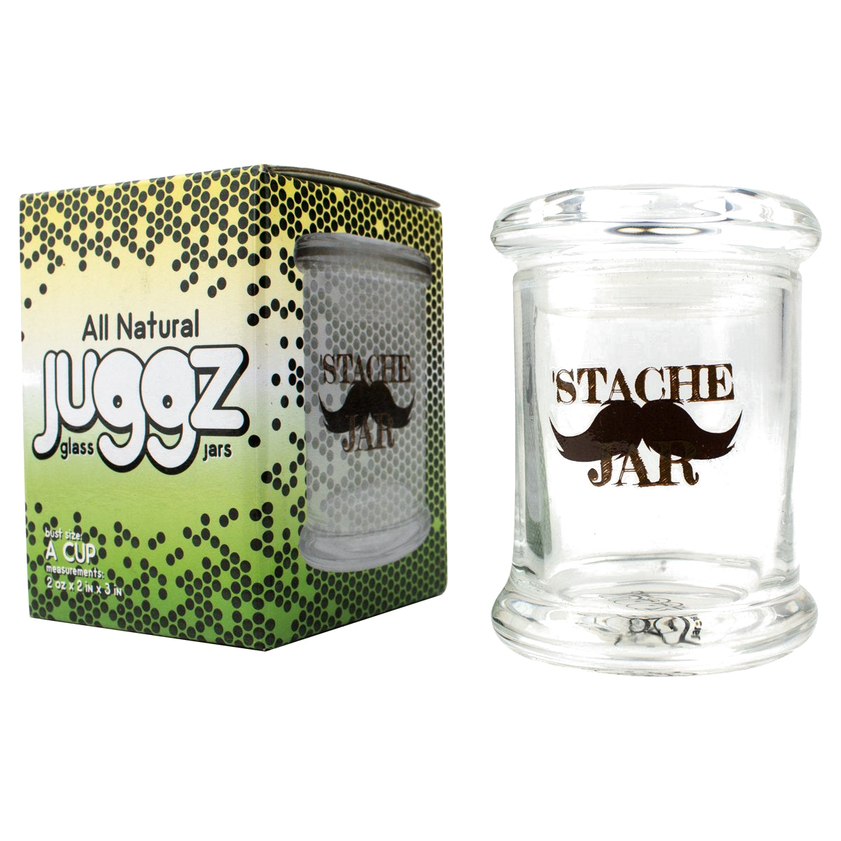juggz glass stash jar mustache box