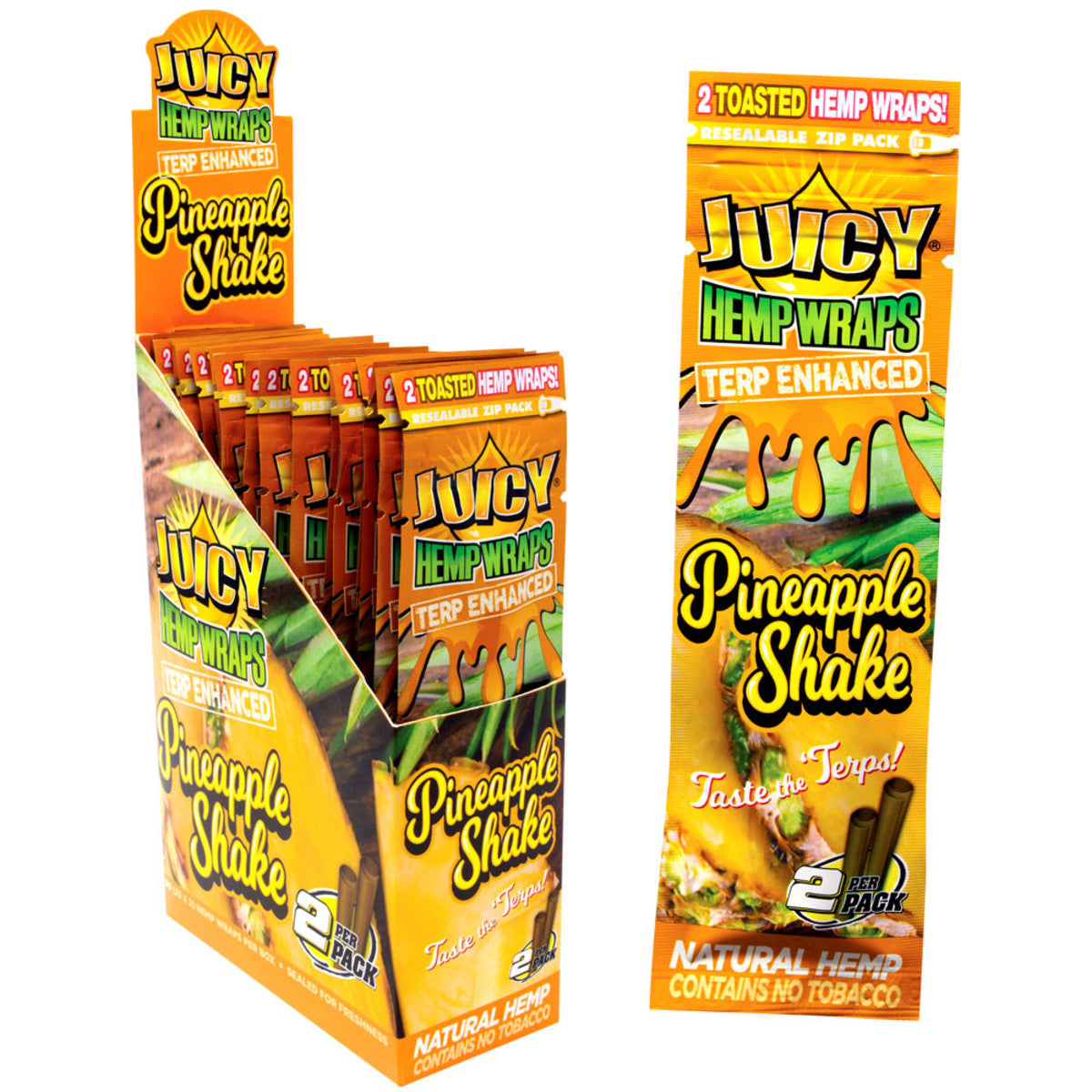 Juicy Hemp Wraps Terp Enhanced Pineapple Shake Box