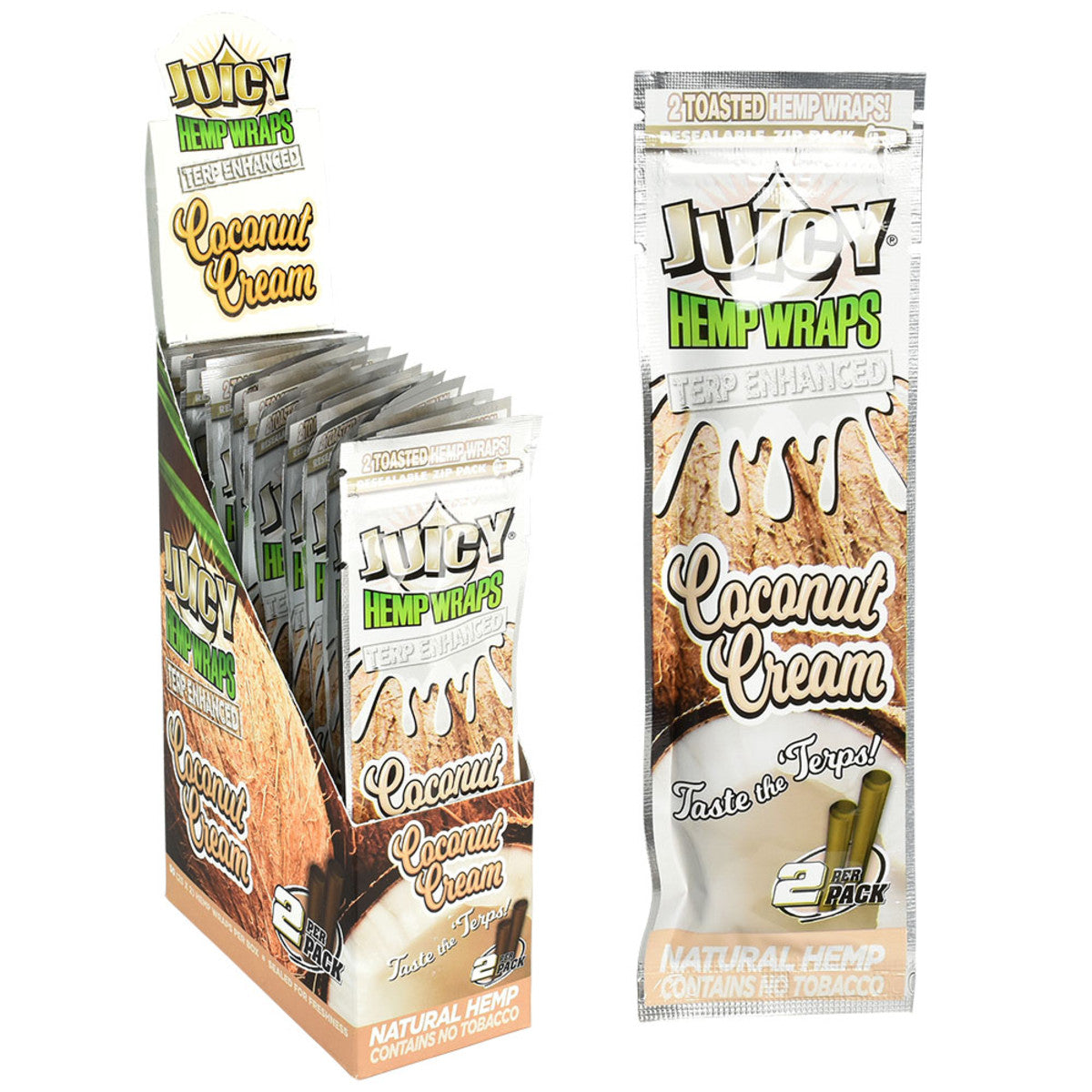 Juicy Terp Enhanced Hemp Wraps Coconut Cream Box
