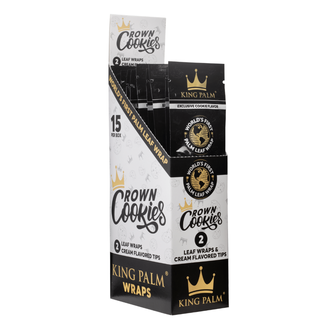 King Palm Blunt Wraps & Flavor Tips Crown Cookies Box