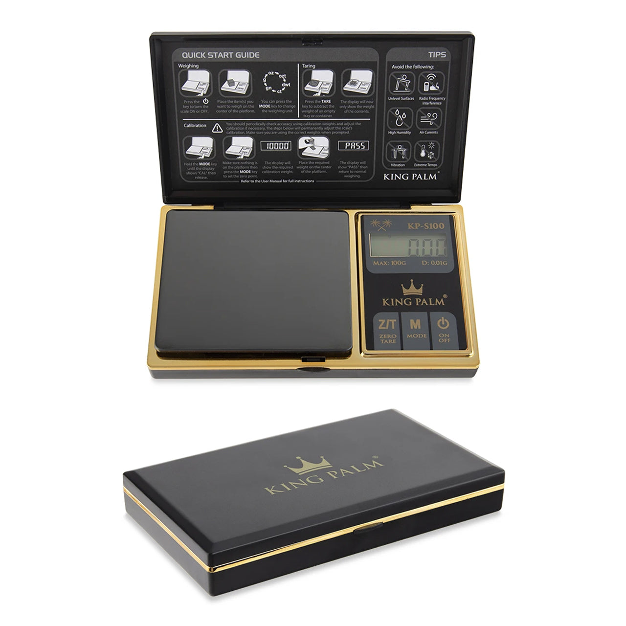 king palm gold plated digital scale 100g