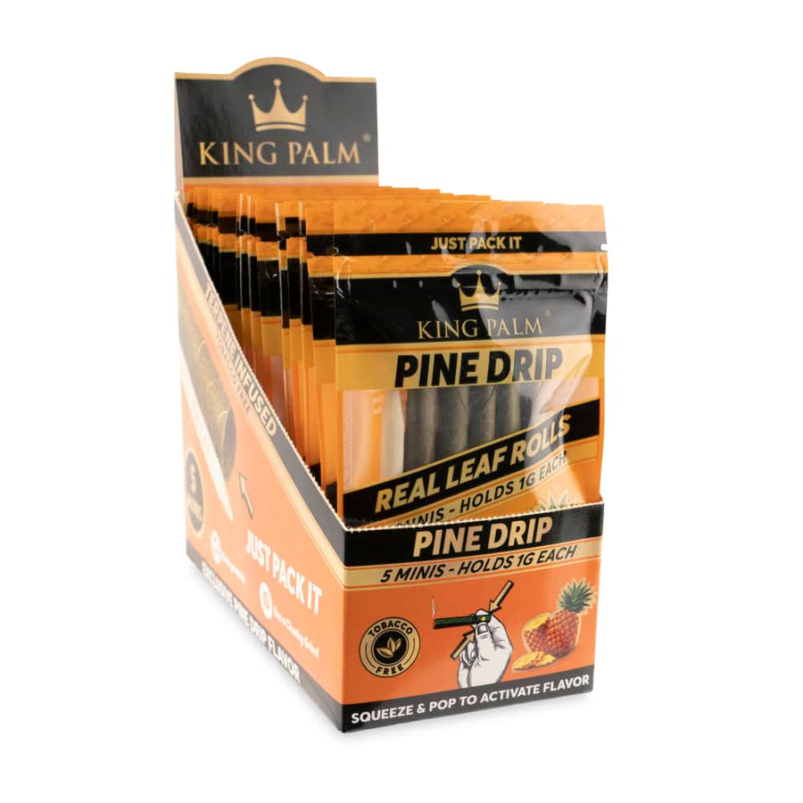 king palm mini leaf rolls pine drip 5 pack display box