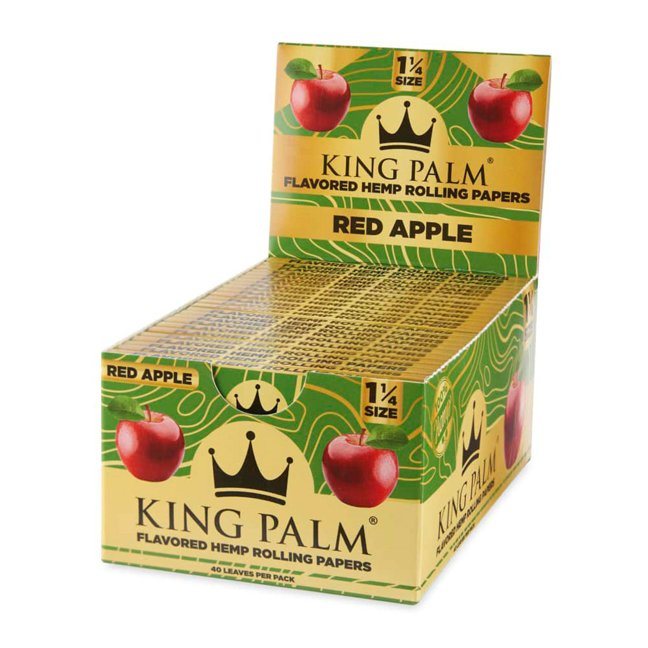 King Palm Red Apple Flavored Hemp Rolling Papers Box