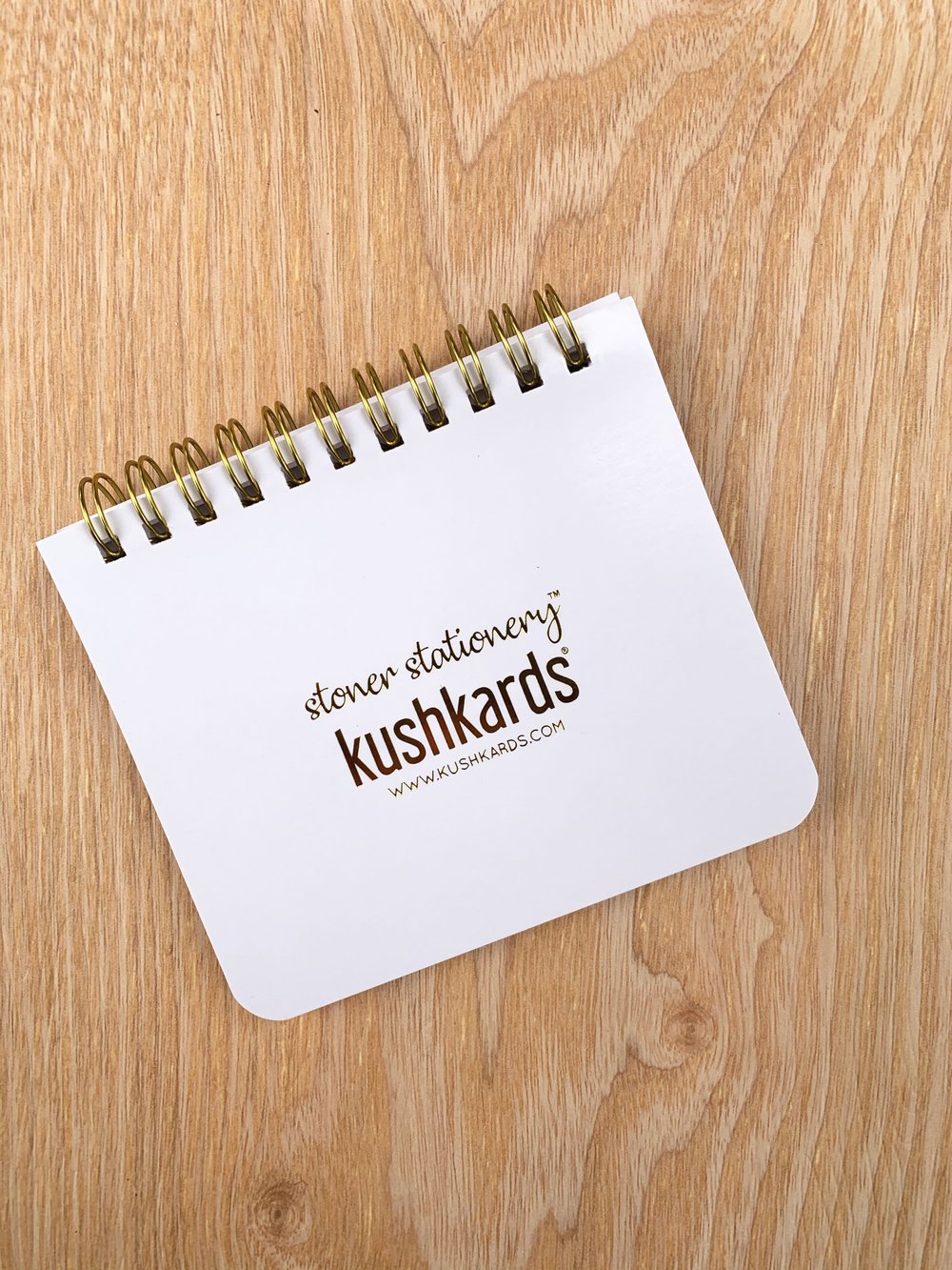 kushkards gold polka dot pot leaf notebook
