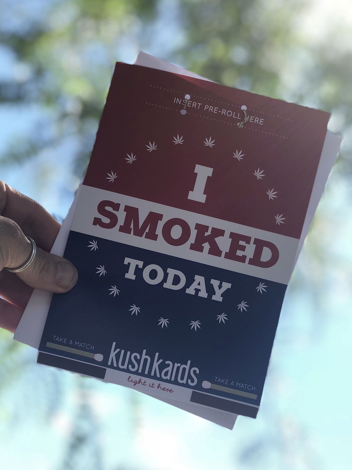 kushkards i smoked today stoner greeting card