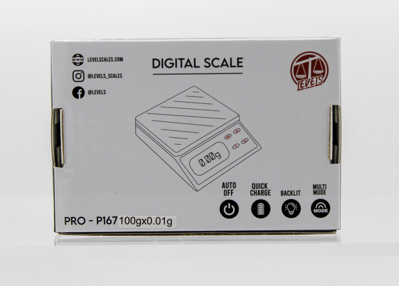 Levels Digital Scale Pro P167 100g x 0.01g - BOOM Headshop