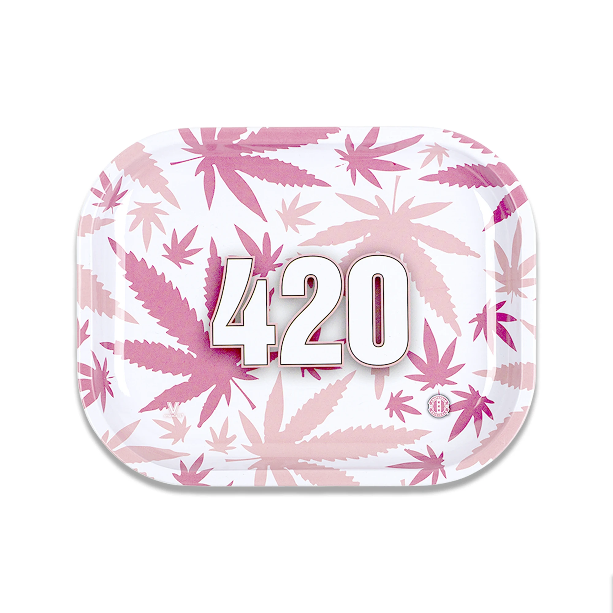 metal rolling tray pink 420 v syndicate small