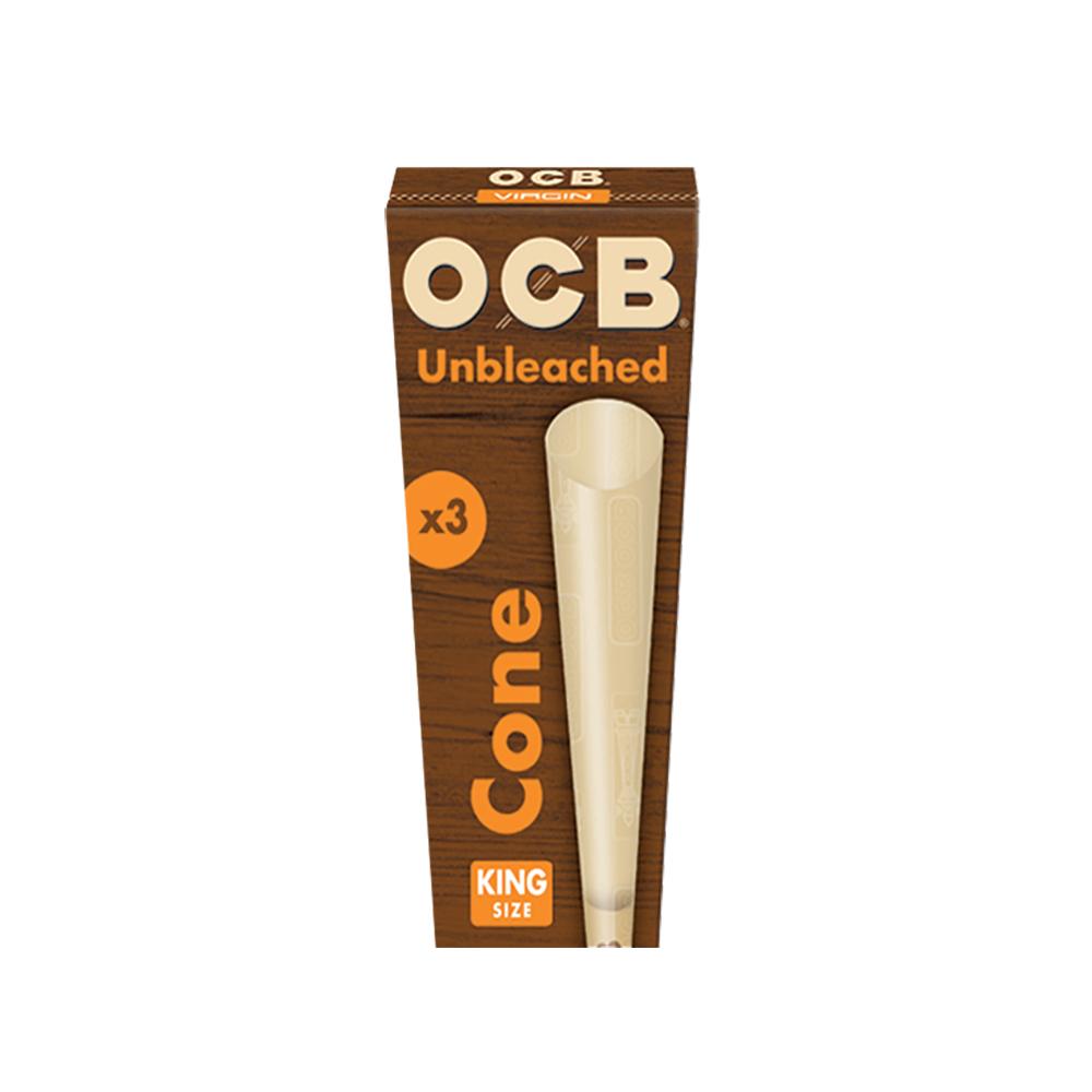 OCB Unbleached Cones - King Size - 3 pk