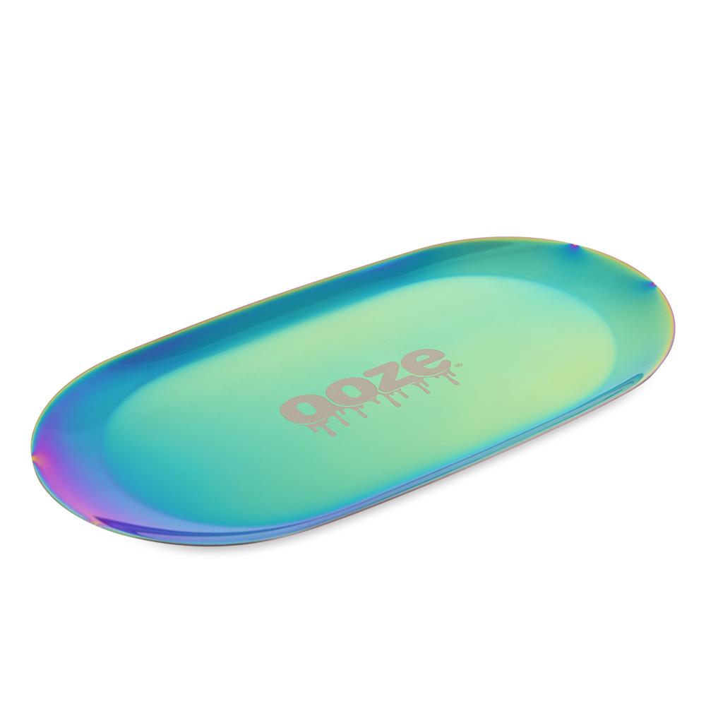 ooze aura rainbow iridescent metal rolling tray