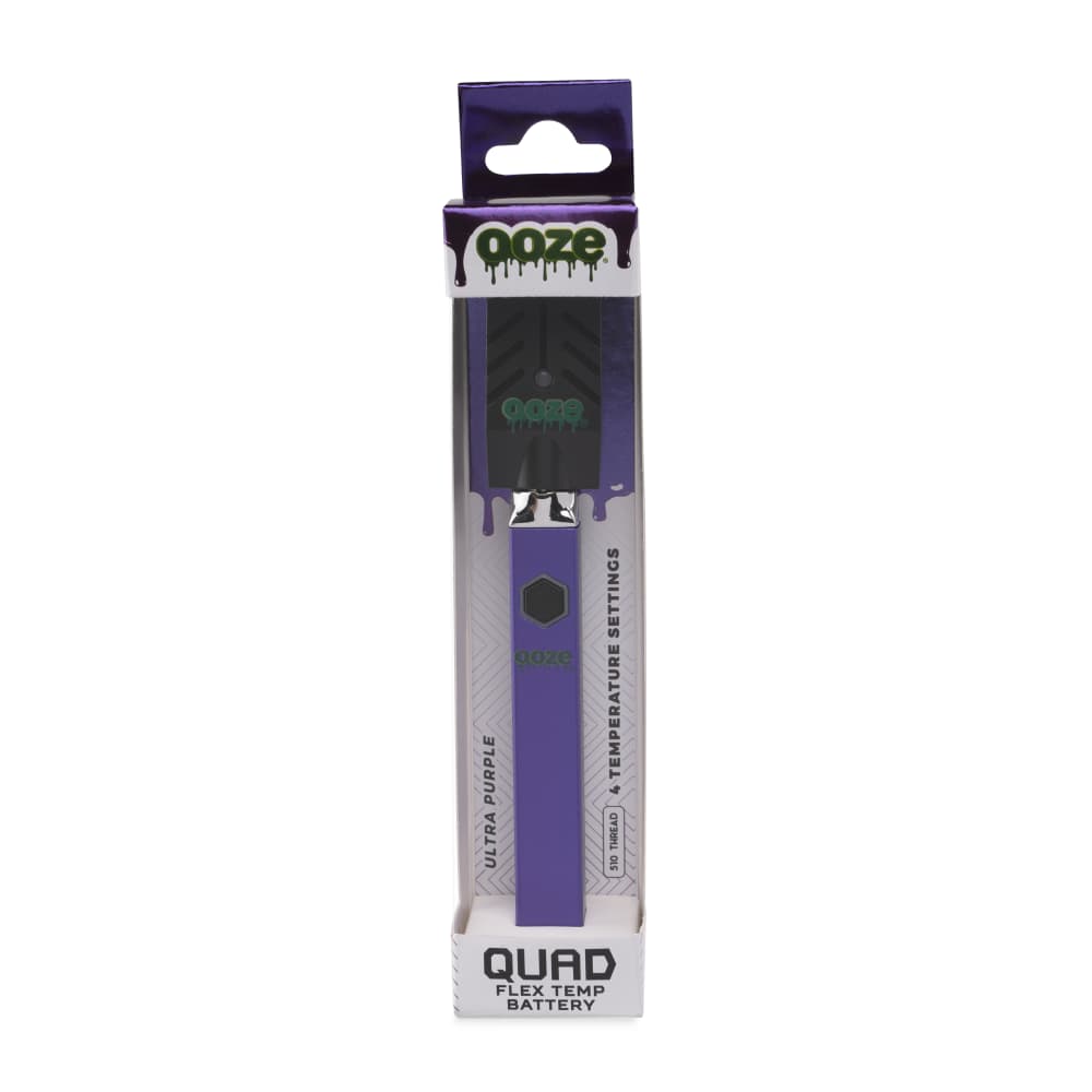 ooze quad 510 vape battery ultra purple box